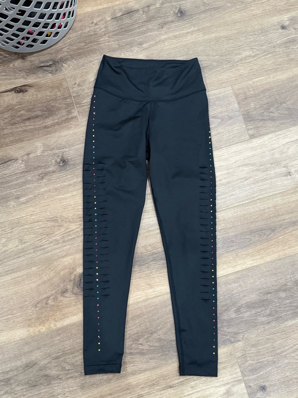 Zumba Fitness Black Leggings with High Waist with Swarovski Crystals